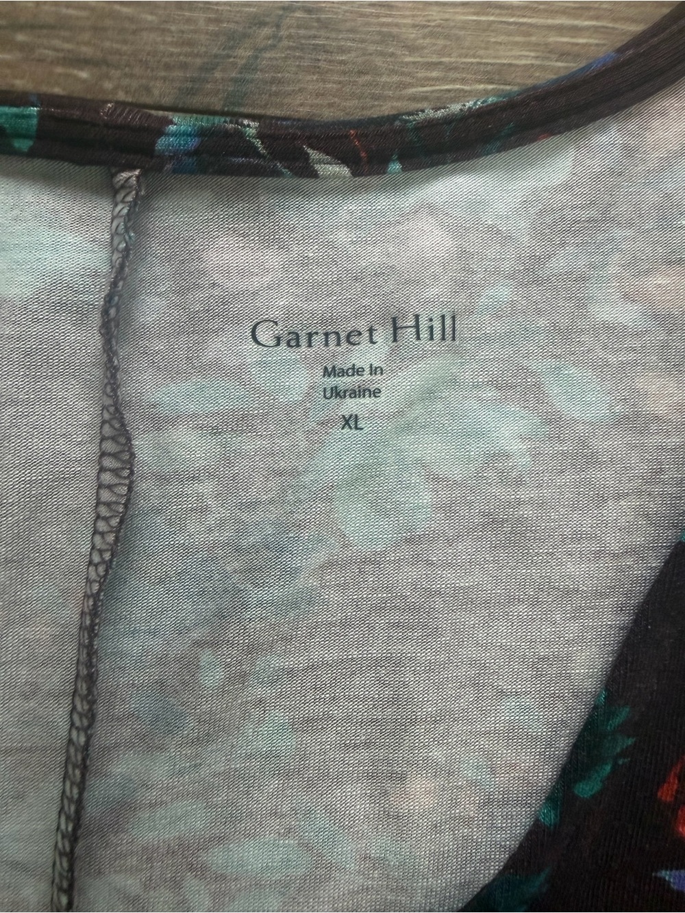 Garnet Hill Womens 3/4 Sleeve Trapeze Dress Stretch Blue Watercolor Floral XL - Picture 5 of 9